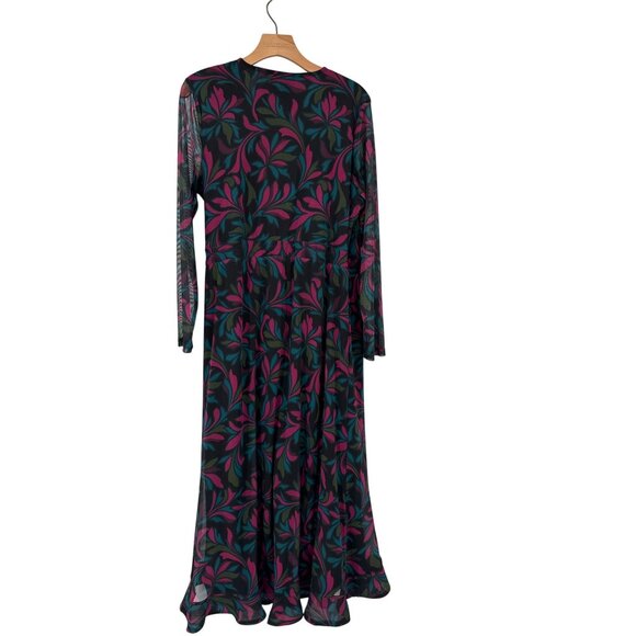 C Wonder by Christian Siriano Mesh Ruffle Hem Dress Wild Tulip Fuchsia Size XL - Picture 6 of 7